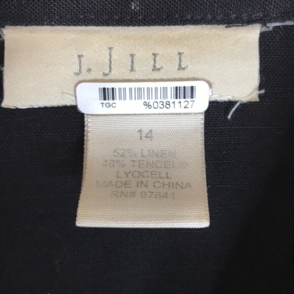 J. Jill Linen black button up shirt dress size 14 - Picture 6 of 14